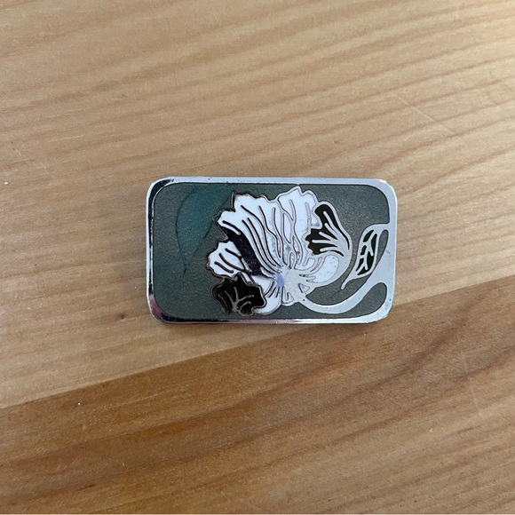 Passille-Sylvestre brooch 4 cm by 2.5 cm. Enamel - Picture 1 of 2